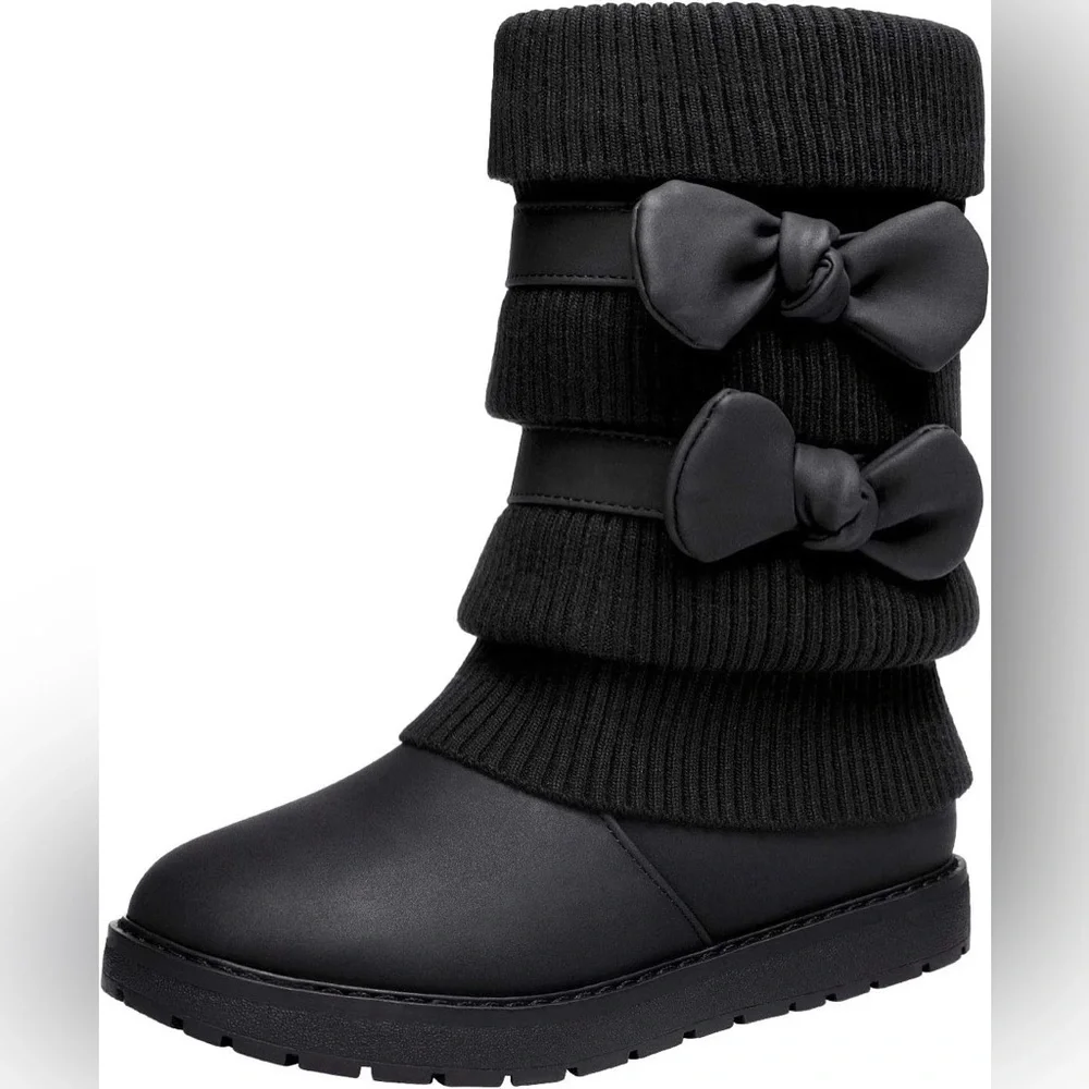 Dream Pairs Girl's Winter Snow Boots w/ Faux Fur Lining & Bowknot Design | NEW🖤